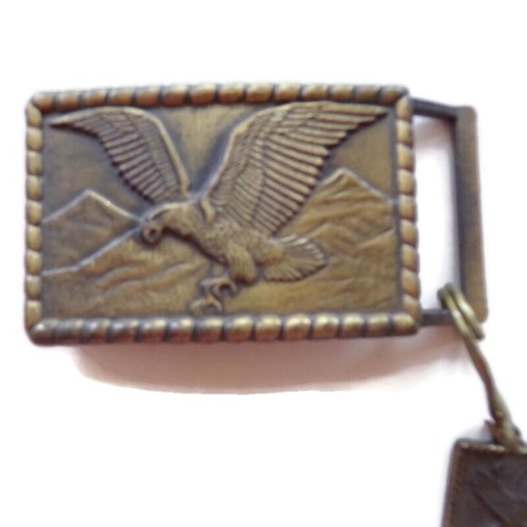 Brass Eagle Belt Buckle and Key Ring Holder 0719 - Picture 2 of 6
